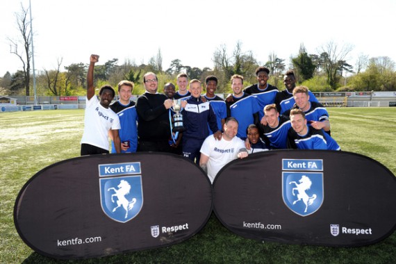 kent FA Junior Cup B Final. AEI Sports v Gillingham Town. AEI in Blue.