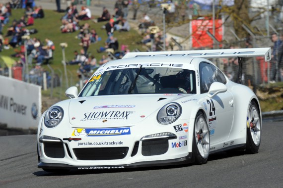 Jake Hill in the 2014 Porsche Carrera Cup GB.