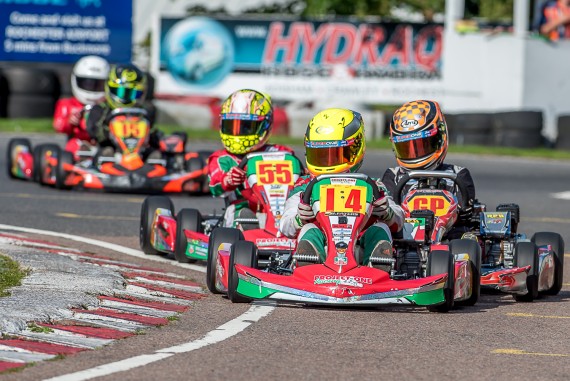 Ben Fayers leads the Honda Cadets.