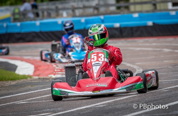 Charlie Bennett celebrates winning the Junior Max final.