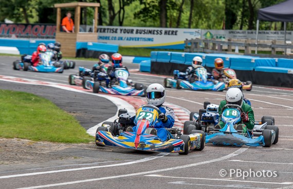 Ross Connelly heads to victory in the dramatic Junior Subaru final.