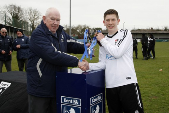 Kent FA Under 13 Youth Cup Final. Bromley v Maidstone United. Bromley in white